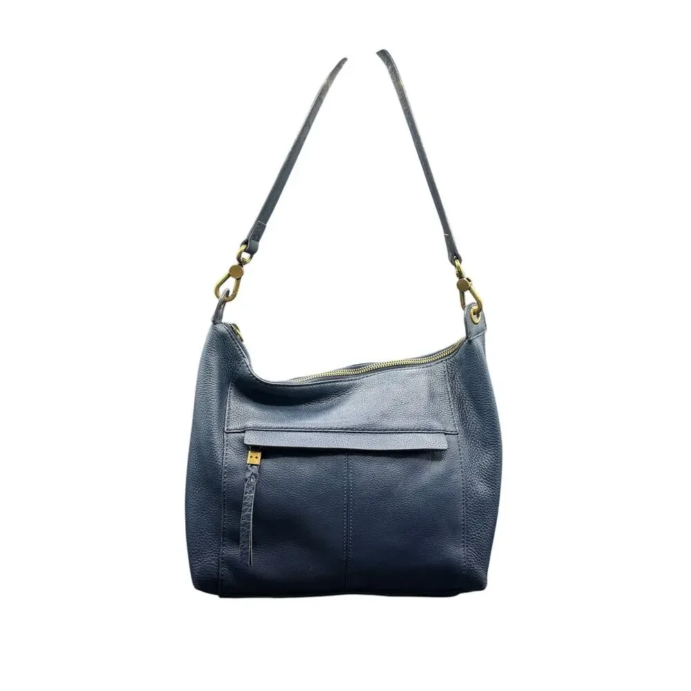 The Sak Alameda Navy Blue Leather Hobo Shoulder Bag Pebbled Leather